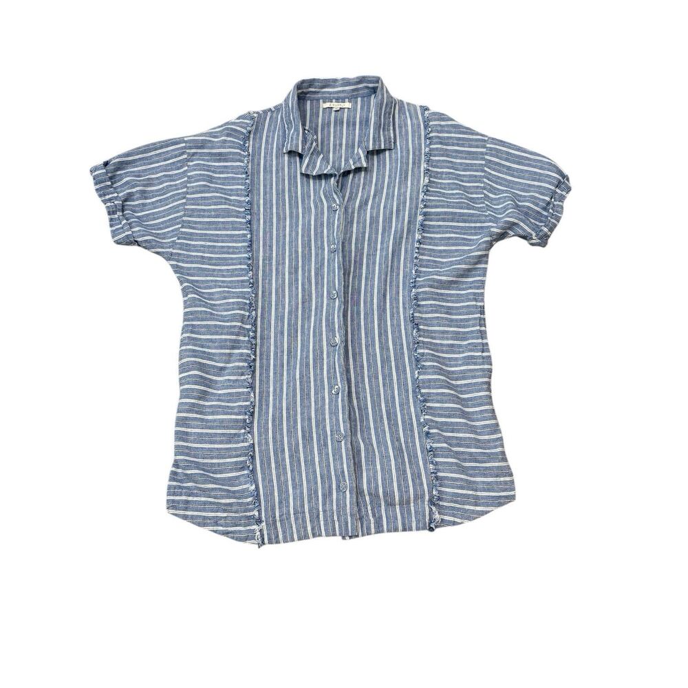 Z Supply Blue Striped Linen Blend Jayden Shirt Dress Size S